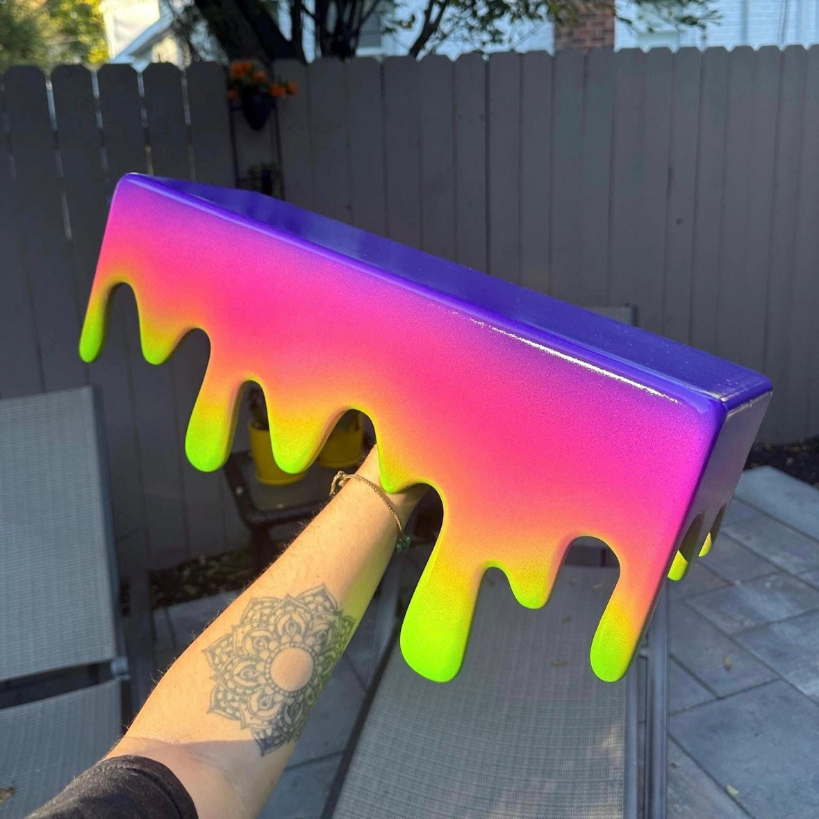 Purple Pink Green Drip Shelf