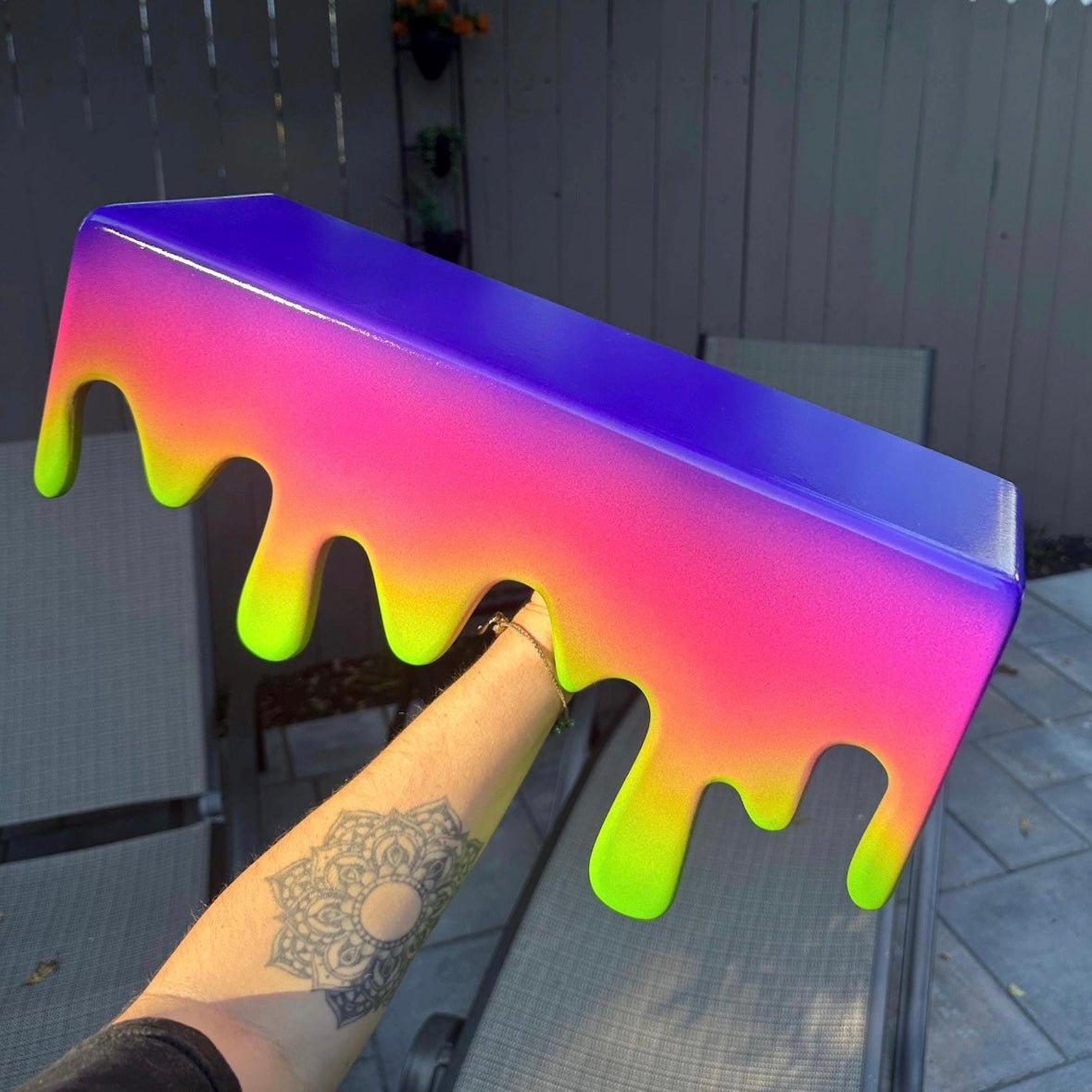 Purple Pink Green Drip Shelf